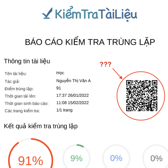 Mã QR trong báo cáo PDF tóm tắt của KTTL dùng để làm gì?