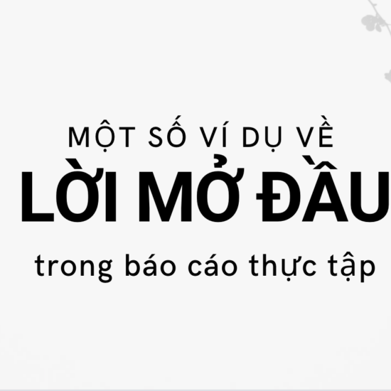 Một số ví dụ về lời mở đầu trong báo cáo thực tập